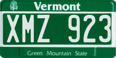 VT license plate XMZ923
