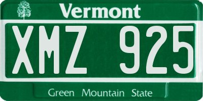VT license plate XMZ925