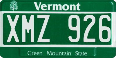 VT license plate XMZ926