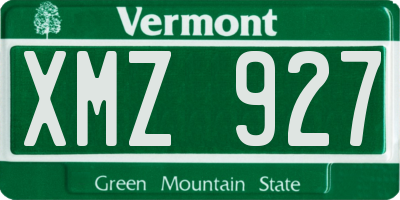 VT license plate XMZ927