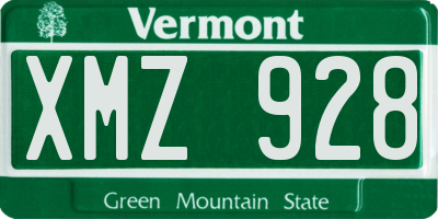 VT license plate XMZ928