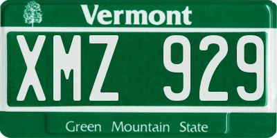 VT license plate XMZ929
