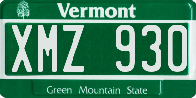 VT license plate XMZ930