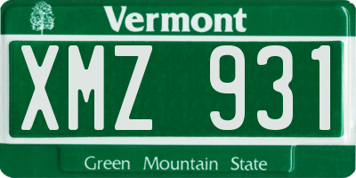 VT license plate XMZ931