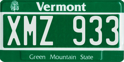 VT license plate XMZ933