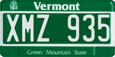 VT license plate XMZ935