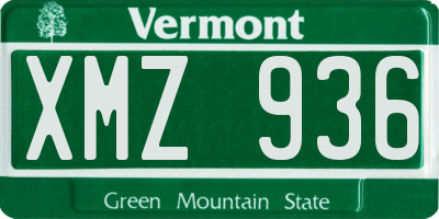 VT license plate XMZ936