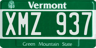 VT license plate XMZ937