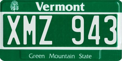 VT license plate XMZ943