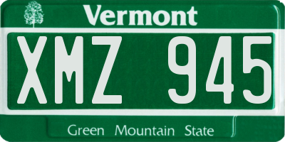 VT license plate XMZ945