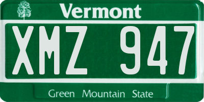 VT license plate XMZ947