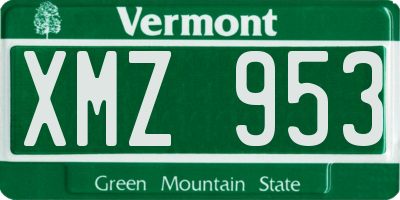 VT license plate XMZ953
