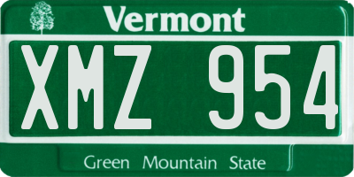 VT license plate XMZ954