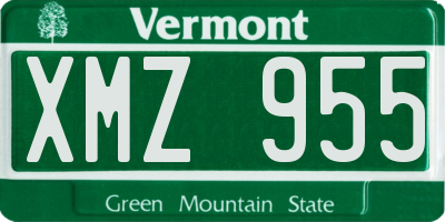 VT license plate XMZ955