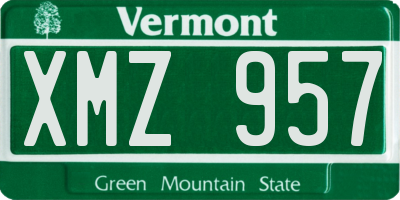 VT license plate XMZ957