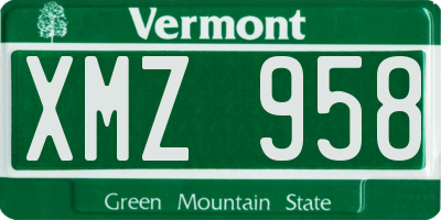 VT license plate XMZ958