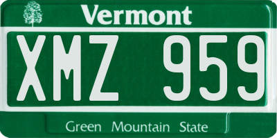 VT license plate XMZ959