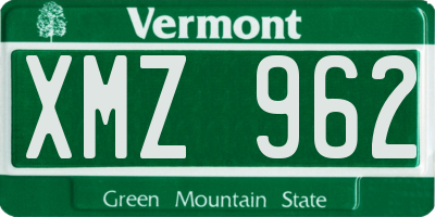 VT license plate XMZ962