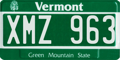 VT license plate XMZ963