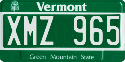 VT license plate XMZ965