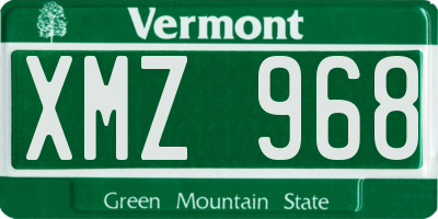 VT license plate XMZ968