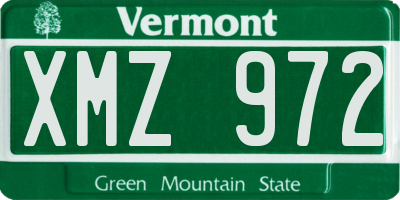 VT license plate XMZ972