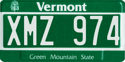 VT license plate XMZ974