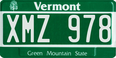 VT license plate XMZ978