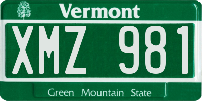 VT license plate XMZ981