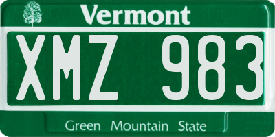 VT license plate XMZ983
