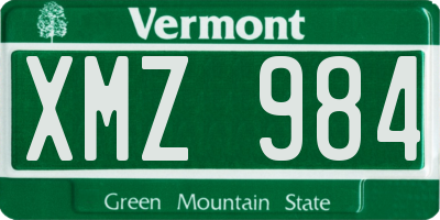 VT license plate XMZ984