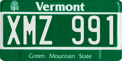 VT license plate XMZ991