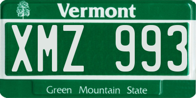 VT license plate XMZ993