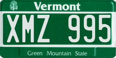 VT license plate XMZ995