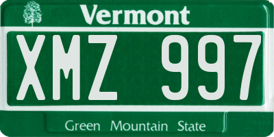 VT license plate XMZ997