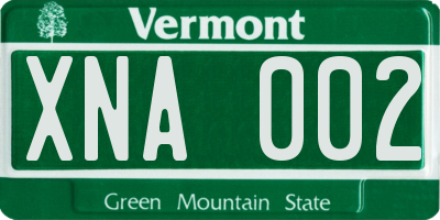 VT license plate XNA002