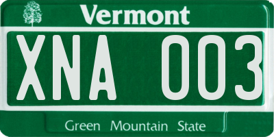 VT license plate XNA003