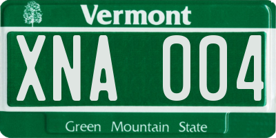 VT license plate XNA004