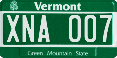 VT license plate XNA007