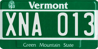 VT license plate XNA013