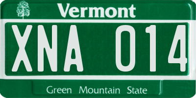 VT license plate XNA014