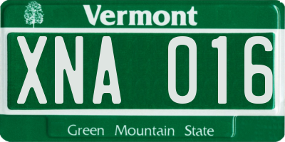 VT license plate XNA016