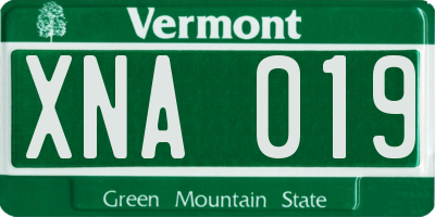 VT license plate XNA019