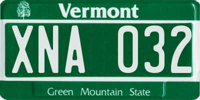 VT license plate XNA032