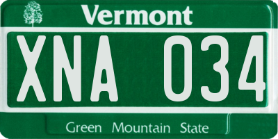 VT license plate XNA034