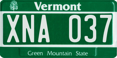 VT license plate XNA037