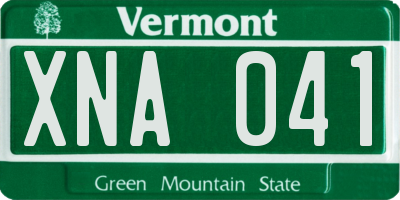 VT license plate XNA041