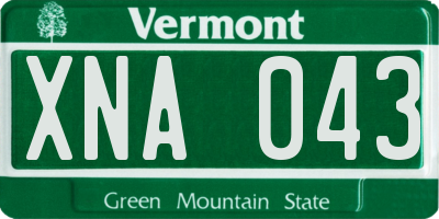 VT license plate XNA043