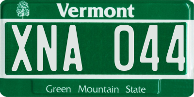 VT license plate XNA044