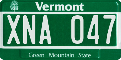 VT license plate XNA047